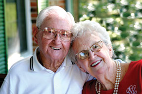 Photo of a man and woman smiling for a picture. Link to Life Stage Gift Planner Over Age 65 Situations.