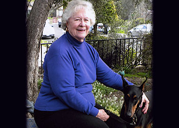 Photo of Roberta and Delilah, her beloved rescue Doberman pinscher. Photo of Roberta and Delilah, her beloved rescue Doberman pinscher.